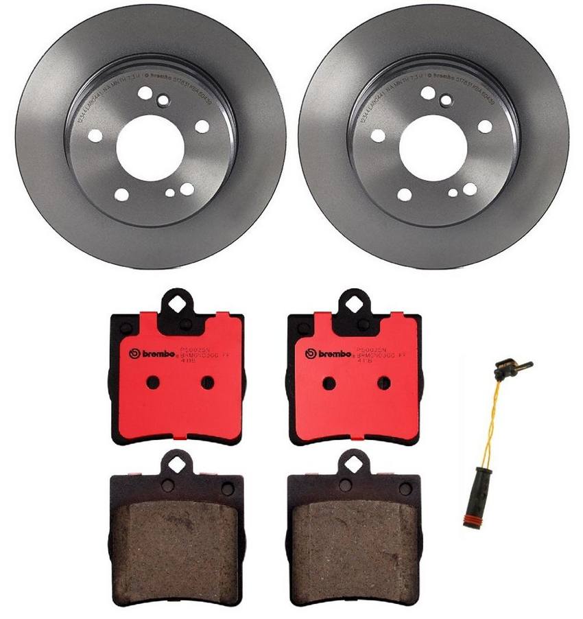Mercedes Brembo Brakes Kit Pads and Rotors Rear (278mm) (Ceramic) 004420172041 Brembo